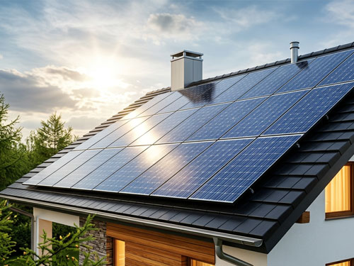 Fachgerechte Montage von Solarmodulen auf einem Wohnhaus